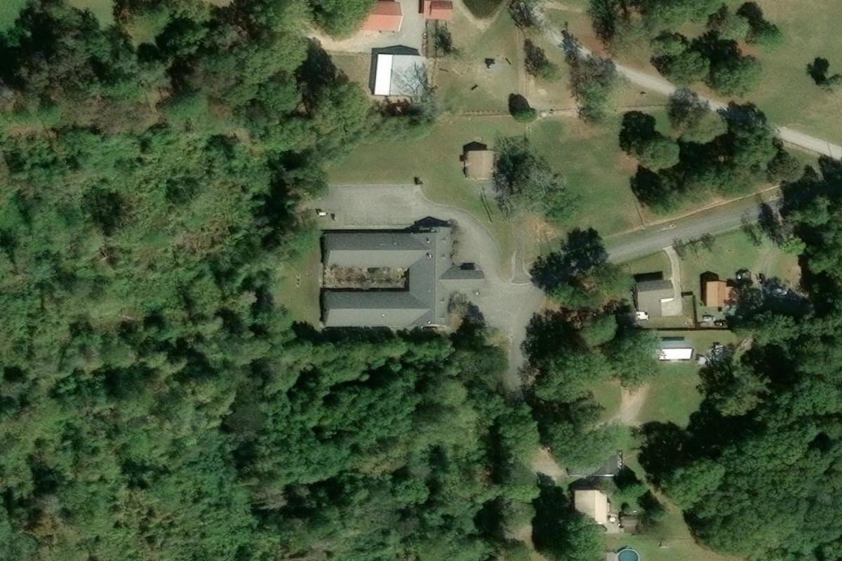 Aerial view of Village East courtyard campus in Pell City, Alabama